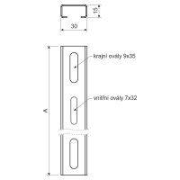 Nosný profil délky 250 mm žárově zinkovaný (Jupiter) KOPOS NP 250_F