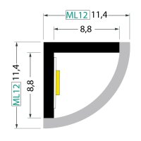 FKU77-2M PC profil FKU77, IP68 pro LED, s plexi, 2m FK TECHNICS 4738322