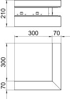 Vnější roh OBO GS-AA70210RW, pro kanál Rapid 80, 70x210mm, čistě bílá Ocel