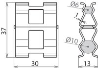 Bezšroubová svorka pro armování 6 mm a 10 mm drát DEHN 308130