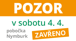 V SOBOTU 4.4.2026 - ZAVŘENO
