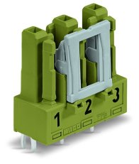 Zásuvka na desky plošných spojů, rovné, 3pól., světle zelená