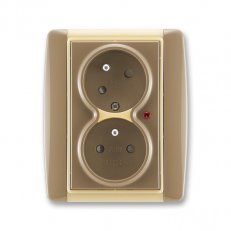 Dvojzásuvka s ochranou přepětí 5593E-C02357 25 kávová/led. opálová Element ABB