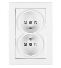 Zásuvka UTE PL bezpečnostní clonka, dvojitá, bílá SCHRACK EV101361--