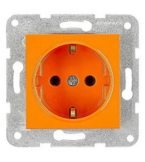 Zásuvka SCHUKO, šroubové svorky, oranžová SCHRACK EV101210--