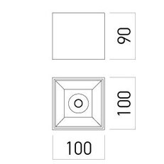 XCORE SQ. CEILING FITTING 18W 220-240V A