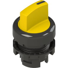 Přepínač krátká páka, d22mm, 3, žlutá, plast, černá, IP67 PIZZATO E21SE13ACE51AB