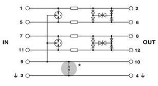 Zásuvný svodič pro přepěťovou ochranu PT 2X2-HF-12 DC-ST PHOENIX CONTACT 2839570