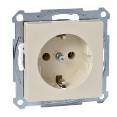Merten Zásuvka 250V/16A SCHUKO šroubová clonky System M White Cream MTN2401-0344