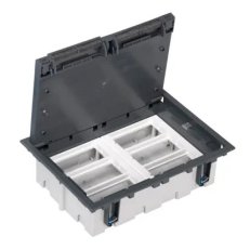 Podlahová krabice SF obdélníkový 12×K45 6×S500 93mm128mm šedá 52050106-035