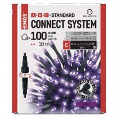 Standard LED spojovací vánoční řetěz, 10 m, venkovní i vnitřní, fialová D1AF01