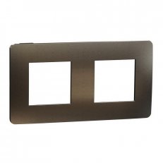 Krycí rámeček NOVÁ UNICA STUDIO METAL dvojnásobný, Dark Aluminium/Černý