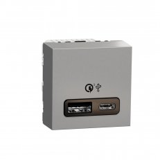 NOVÁ UNICA Dvojitý nabíjecí USB konektor A+C 18W, 2.4A, 2M, Aluminium