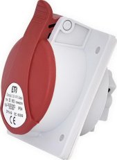 Průmyslová zásuvka vestavná zkosená 3F IP54 16A 400V 3p+N+PE ETI 004482078
