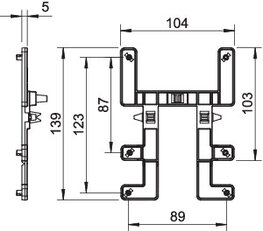 OBO BE TS GR Upevňovací prvek T60-T100 pro mřížové žlaby 139x104mm světle šedá