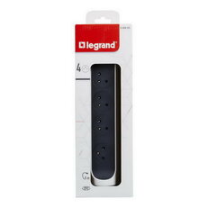 PRODLUŽOVACÍ PŘÍVOD 4X2P+T, VYP/ZAP, BEZ KABELU, BÍLÁ/TMAVĚ ŠEDÁ LEGRAND 049465