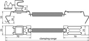 Podpěra vedení SPANNsnap nerez/plast šedý H36mm, d8mm, rozsah upnutí 180-280mm