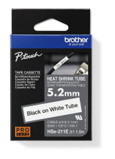 Bužírka BROTHER HSE-211E, bužírka bílá/černá (5, 2 mm)