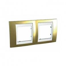 Unica Plus Krycí rámeček dvojnásobný, Oro/Polar SCHNEIDER MGU66.004.804