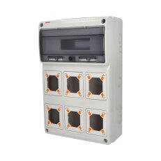 Famatel 3962 Skříň 3962 ACQUA Combi IP65, 6 otvory, 13 modulů, 500x330x150mm