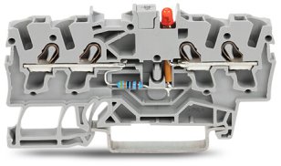 Svorka pro moduly 4 vodiče červená LED šedá 2,5mm2 DC24V WAGO 2002-1421/1000-413