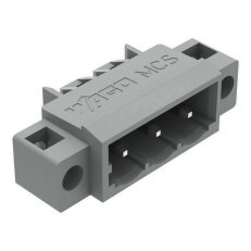 Konektor s pájecími piny THT, pájecí kontakt 1,2x1,2 mm, úhlové, šedá 3pól.