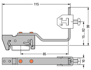 Držák přípojnice, pro přípojnice Cu 10x3 mm, Flexibilní, stříbrná