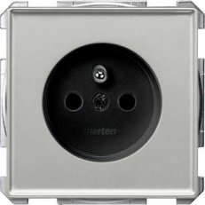 Schneider MTN2500-4146 Zásuvka 2P+E, 16A, bezšroubová, stainless steel, S-Design