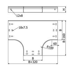 T-kus žlabu LINEAR+  TL-1B (R100) 100/60 ''SZ'' ARKYS ARB-14310217