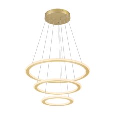 ONE FLAT závěsné svítidlo, triple, 300 cm, 2700/3000 K, DALI 2, Touch, mosaz