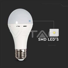 LED Bulb 9W E27 A70 Plastic Emergency Lamp 4000K V-TAC SKU7010