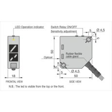 Kvádrový optoelektronický snímač AECO FTQSP-R-R LC5