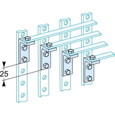 4 měděné úhlové konzolky, 250A SCHNEIDER LVS04190