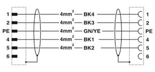 Zástrčka oboustranně zastříknutá plastem K-4E-M23 M9/2,0-A01/M23 F8 1625779