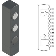Ovládací jednotka BN 3 prvky (konfigurace B09) Konektor M12,12 pólů, IP65