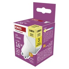 LED žárovka Classic MR16 bílá, GU10, 1,3 W (16 W), 150lm, teplá bílá EMOS ZQ8EL2