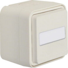 Zásuvka SCHUKO s víčkem, popisovým polem, komplet., IP 55, Berker W.1, bílá, mat