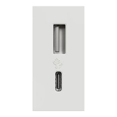 NOVÁ UNICA Dvojitý nabíjecí USB konektor A+C 2.4A, 1M, Bílý SCHNEIDER NU301618