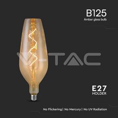 LED Bulb 4W Filament Spiral B125 2700K Smoky Glass VT-2272, V-TAC SKU23171