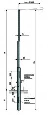 JBUD 7 stožár silniční, bezpaticový, třístupňový 133/108/89 AMAKO 1707013389