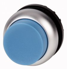 Eaton M22-DRH-B Ovládací hlavice, zvýšené tlačítko, aretace, kroužek titan,modrá