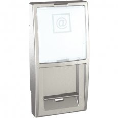Unica Kryt datové zásuvky Actassi, 1 modul, Aluminium SCHNEIDER MGU9.410.30