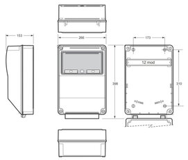 Skříň 3959 AcquaCOMBI IP65 12 modulů 398x266x153mm FAMATEL 3959