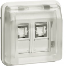 Zásuvka datová 2nás RJ 45 FTP Cat.6e přístroj IP55 W.1 bílá mat 14103502