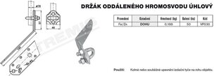 Držák oddáleného hromosvodu úhlový DOHU (FeZn) TREMIS VP030
