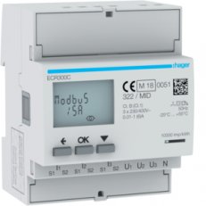 Digitální elektroměr 3F, 2Tar. nepřímé měř. x/5 (6000 A), s Modbus výstupem, MID