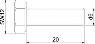 OBO HHS M6x20 A4 Šroub se šestihrannou hlavou M6x20mm Nerez ocel A4