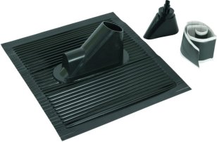 Set pro průchod střechou černý s hliníkovou střešní taškou pro trubky D 38-60mm