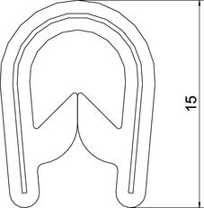 OBO KSB 4 PVC Pásková ochrana hran, pro plechy, černá Polyvinylchlorid, PVC