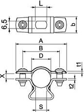 OBO ASL 733 17 G Distanční příchytka s připojovacím závitem M6 14-17mm Ocel